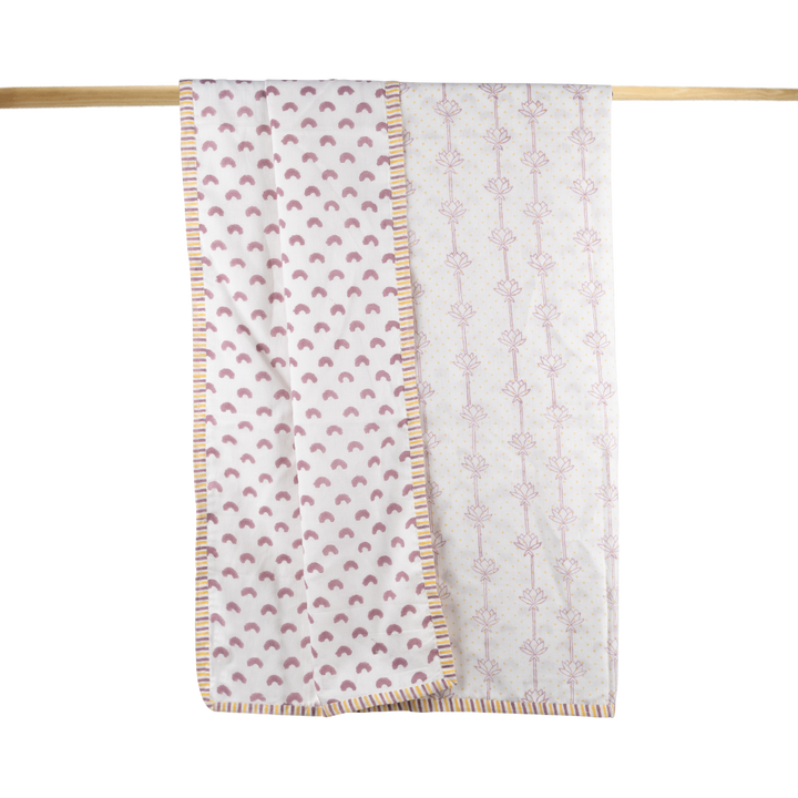 Dulaar Mulmul Muslin Dohar - Dotted Lotus
