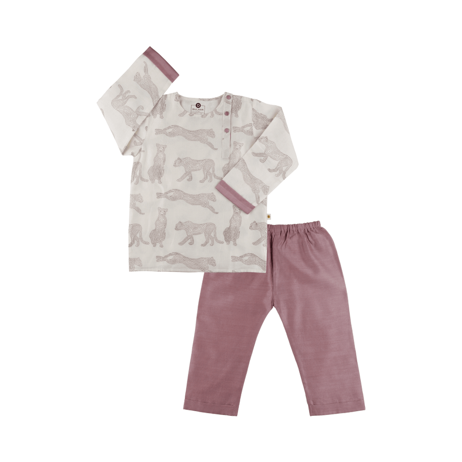 Dulaar Chanderi Hand-Block Printed Kurta Pyjama Set