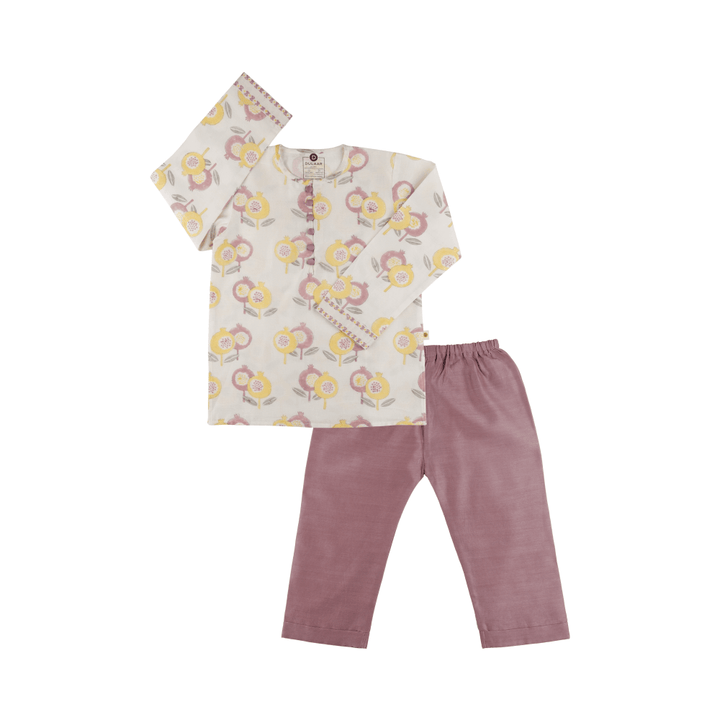 Dulaar Chanderi Hand-Block Printed Kurta Pyjama Set