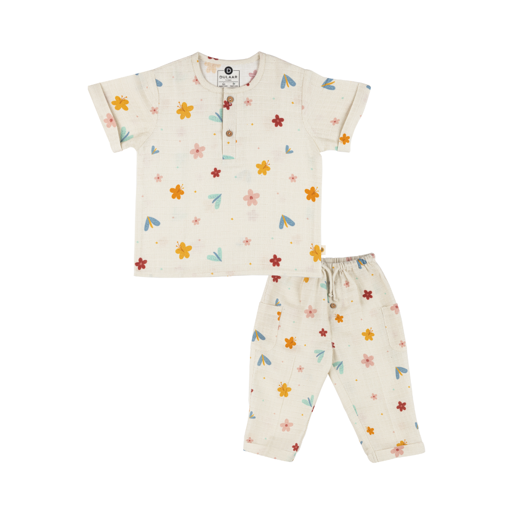 Dulaar Organic Muslin Joggers Set - A World In Bloom