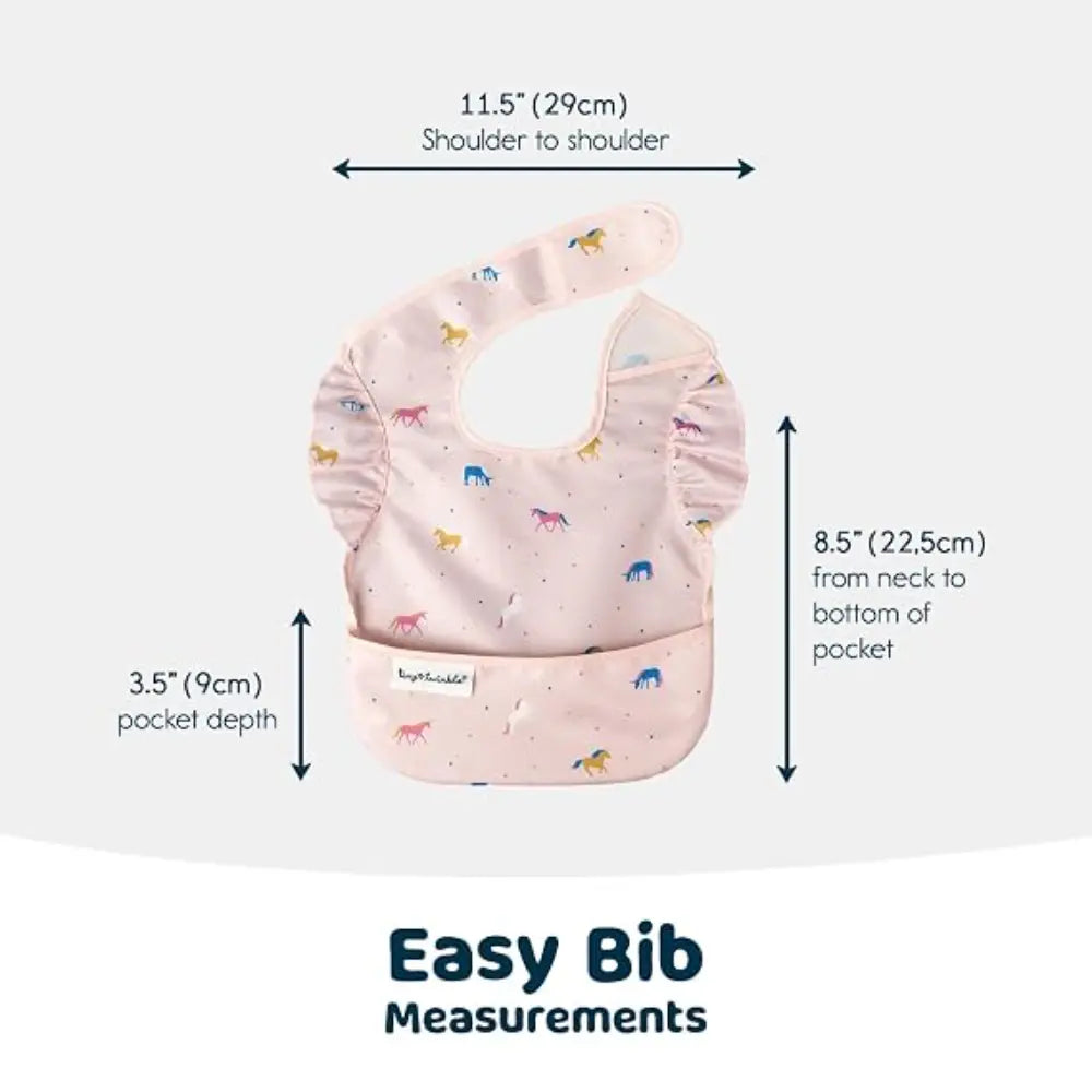 Tiny Twinkle Mess-Proof Easy Bib Pack of 3 - Unicorn - (6-36 Months)