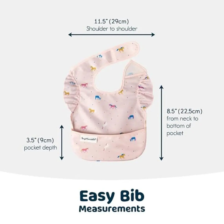 Tiny Twinkle Mess-Proof Easy Bib Pack of 3 - Unicorn - (6-36 Months)
