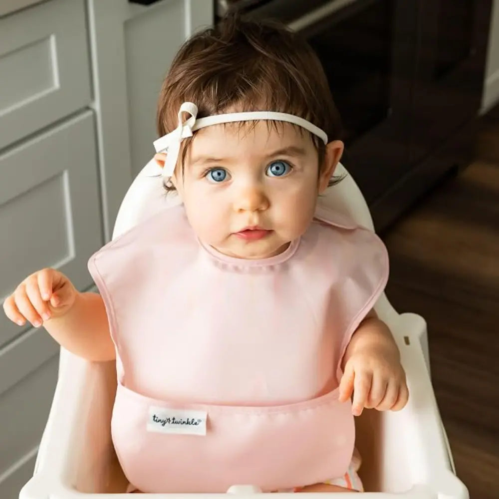 Tiny Twinkle Mess-Proof Easy Bib Pack of 3 - Taupe, Lilac &amp; Rose - (6-36 Months)