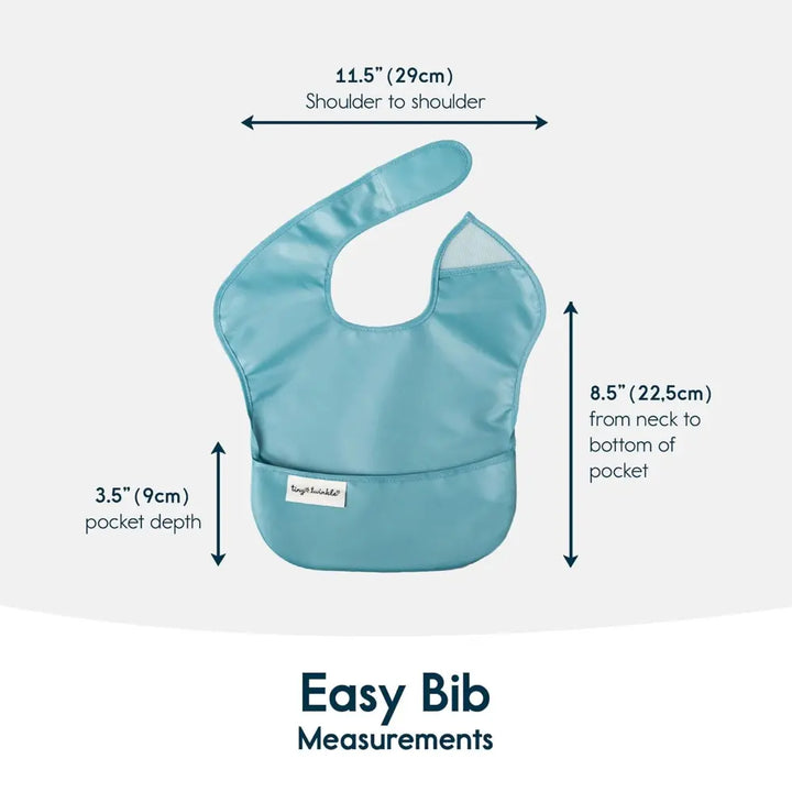 Tiny Twinkle Mess-Proof Easy Bib Pack of 3 - Slate, Gray &amp; Olive - (6-36 Months)