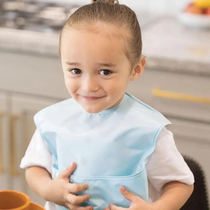 Tiny Twinkle Mess-Proof Easy Bib Pack of 3 - Recycled Sage, Charcoal &amp; Sky Blue - (6-36 Months)