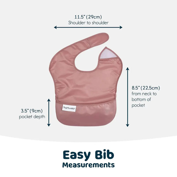 Tiny Twinkle Mess-Proof Easy Bib Pack of 3 - Recycled Taupe, Dandelion &amp; Lilac - (6-36 Months)