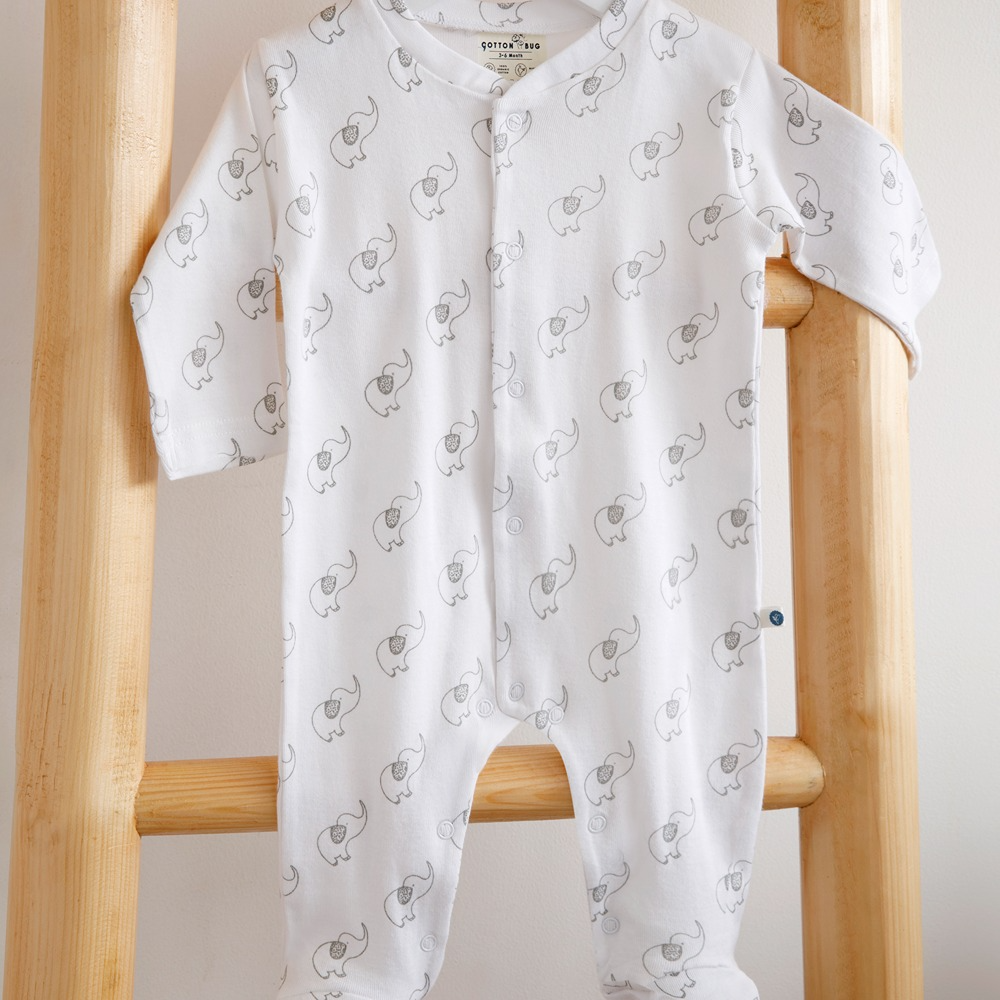 Cotton Bug Pyjama Romper - Elephant