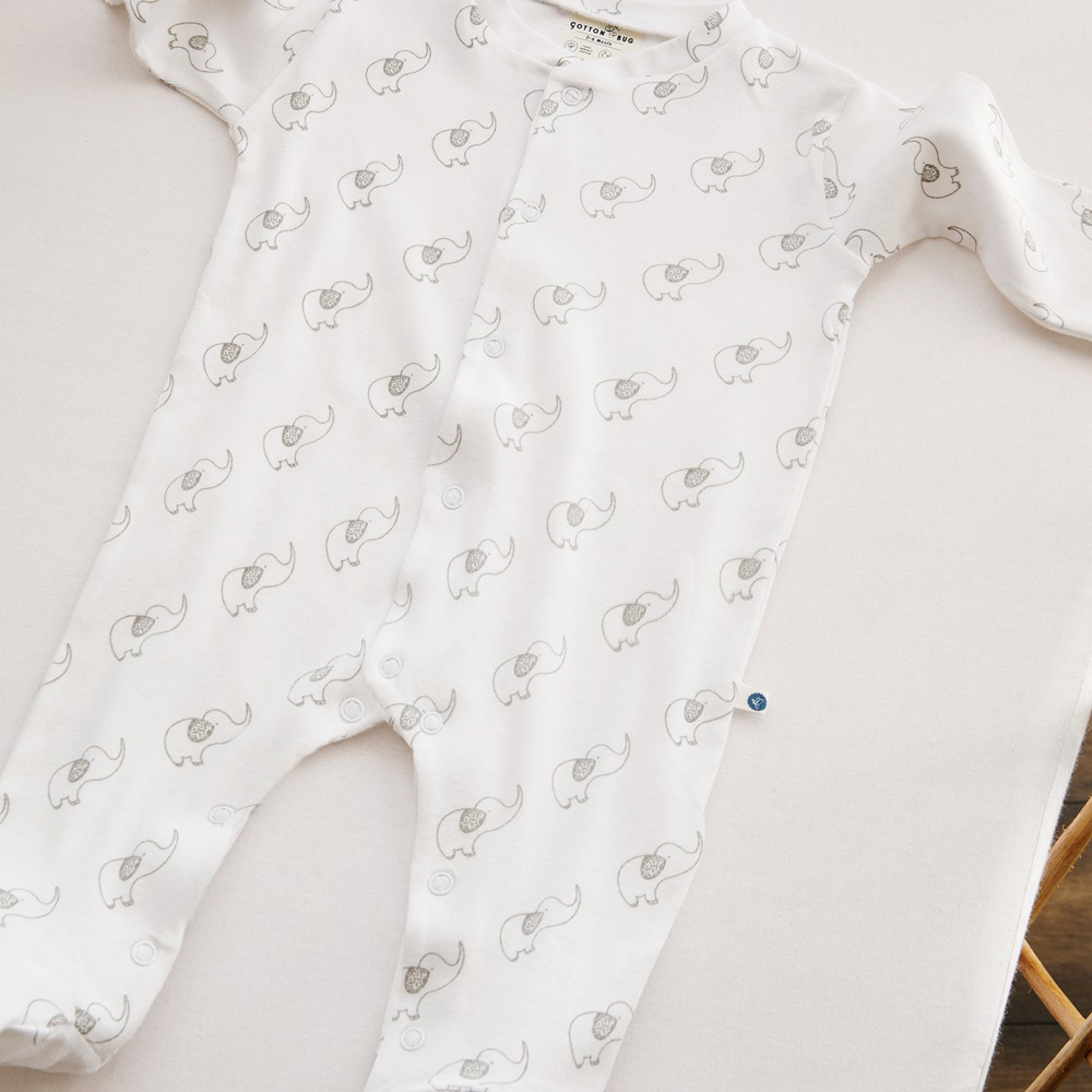 Cotton Bug Pyjama Romper - Elephant