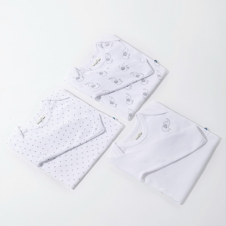 Cotton Bug Full Sleeves Romper - Set of 3 - Elephant