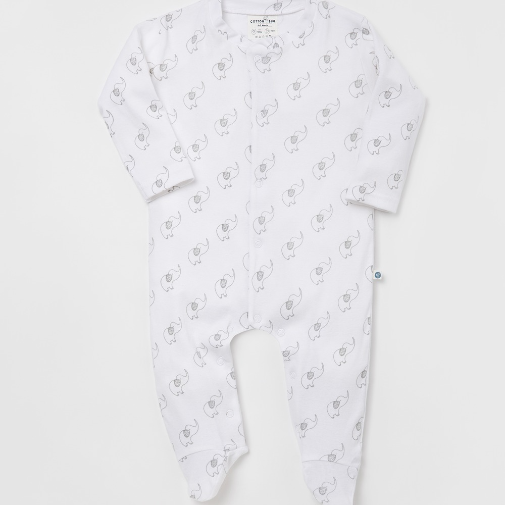 Cotton Bug Pyjama Romper - Elephant