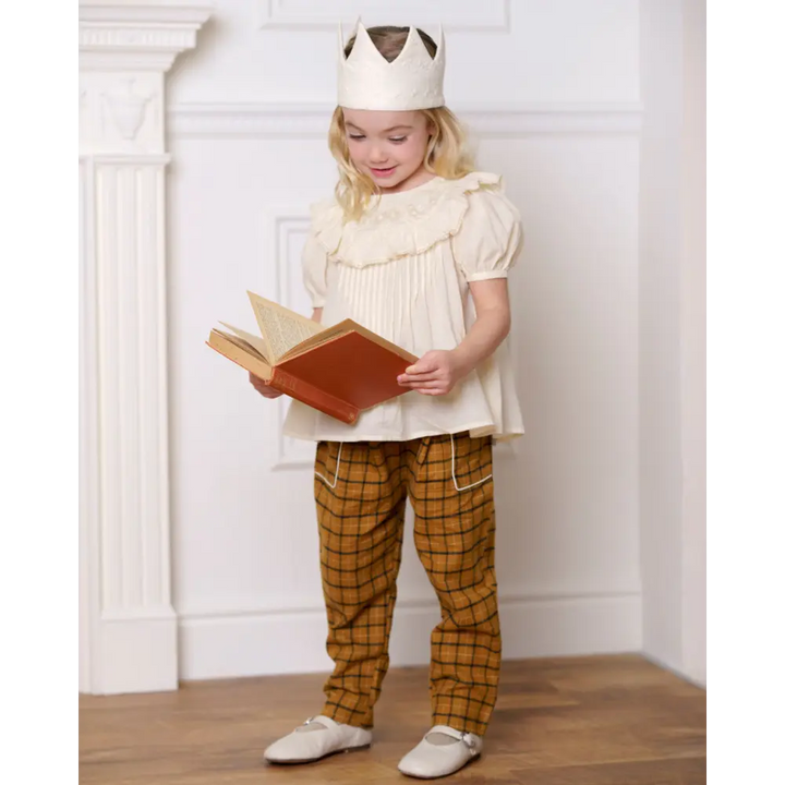 Early Sunday Adrien Trouser - Almond Checks - 05Y