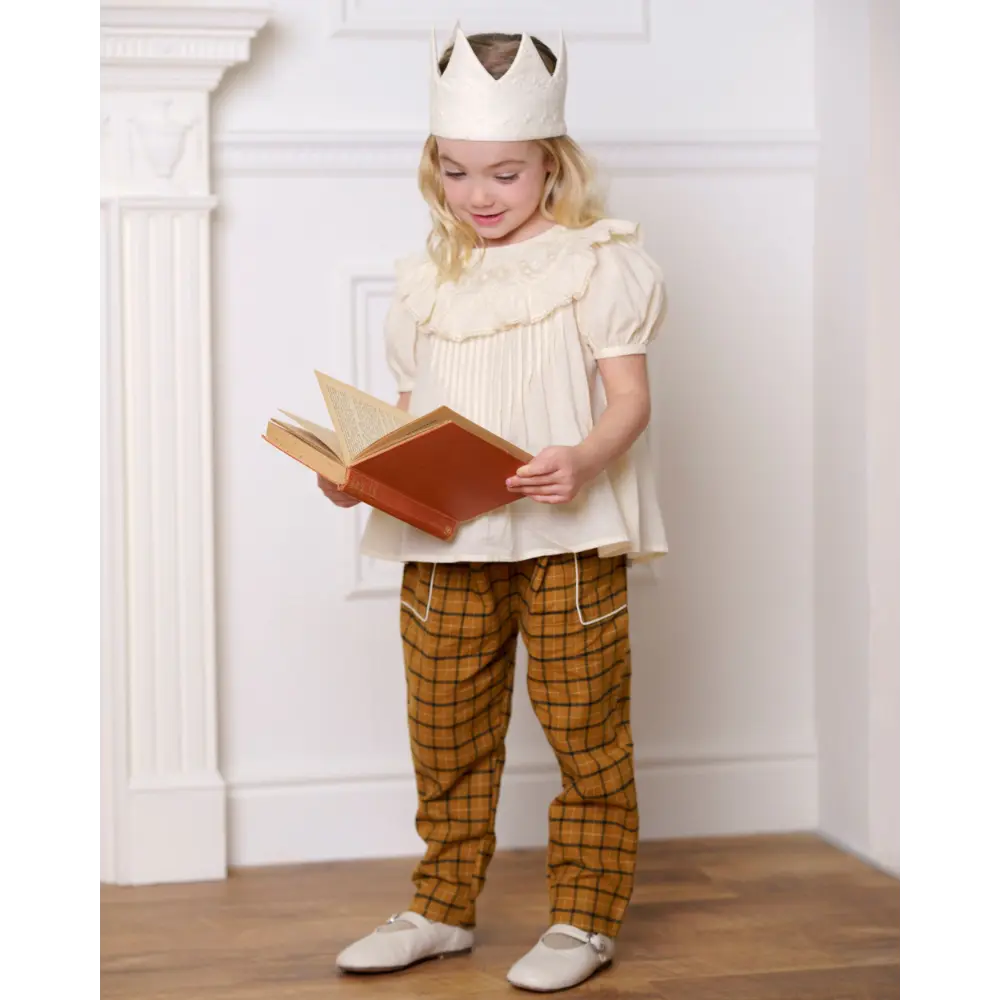 Early Sunday Adrien Trouser - Almond Checks - 03Y