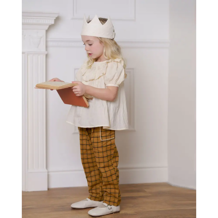 Early Sunday Adrien Trouser - Almond Checks - 03Y