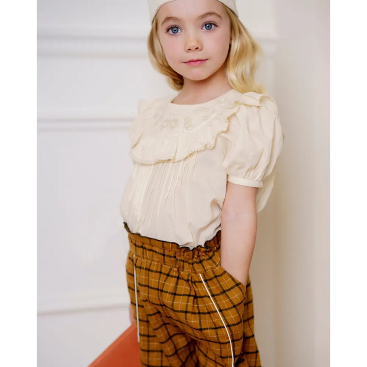 Early Sunday Adrien Trouser - Almond Checks - 05Y