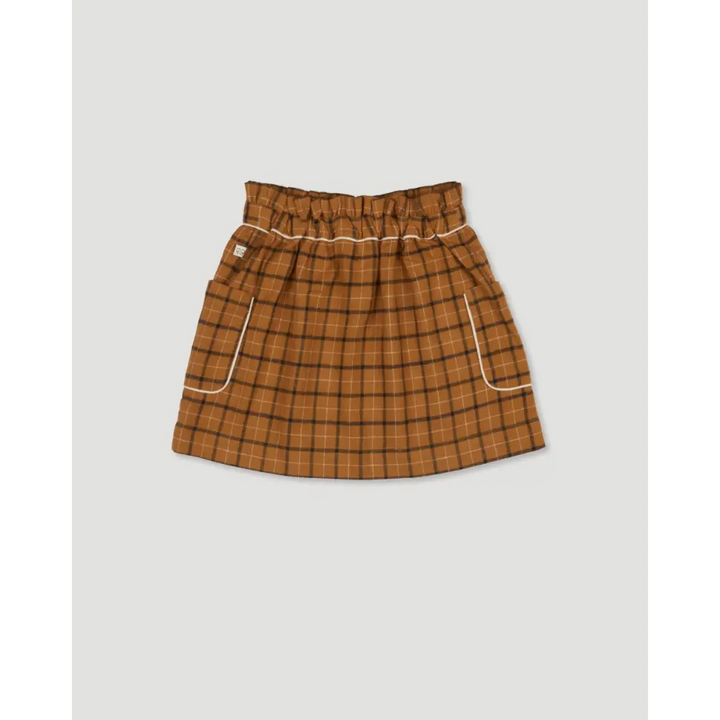 Early Sunday Hilda Skirt - Almond Checks - 02Y