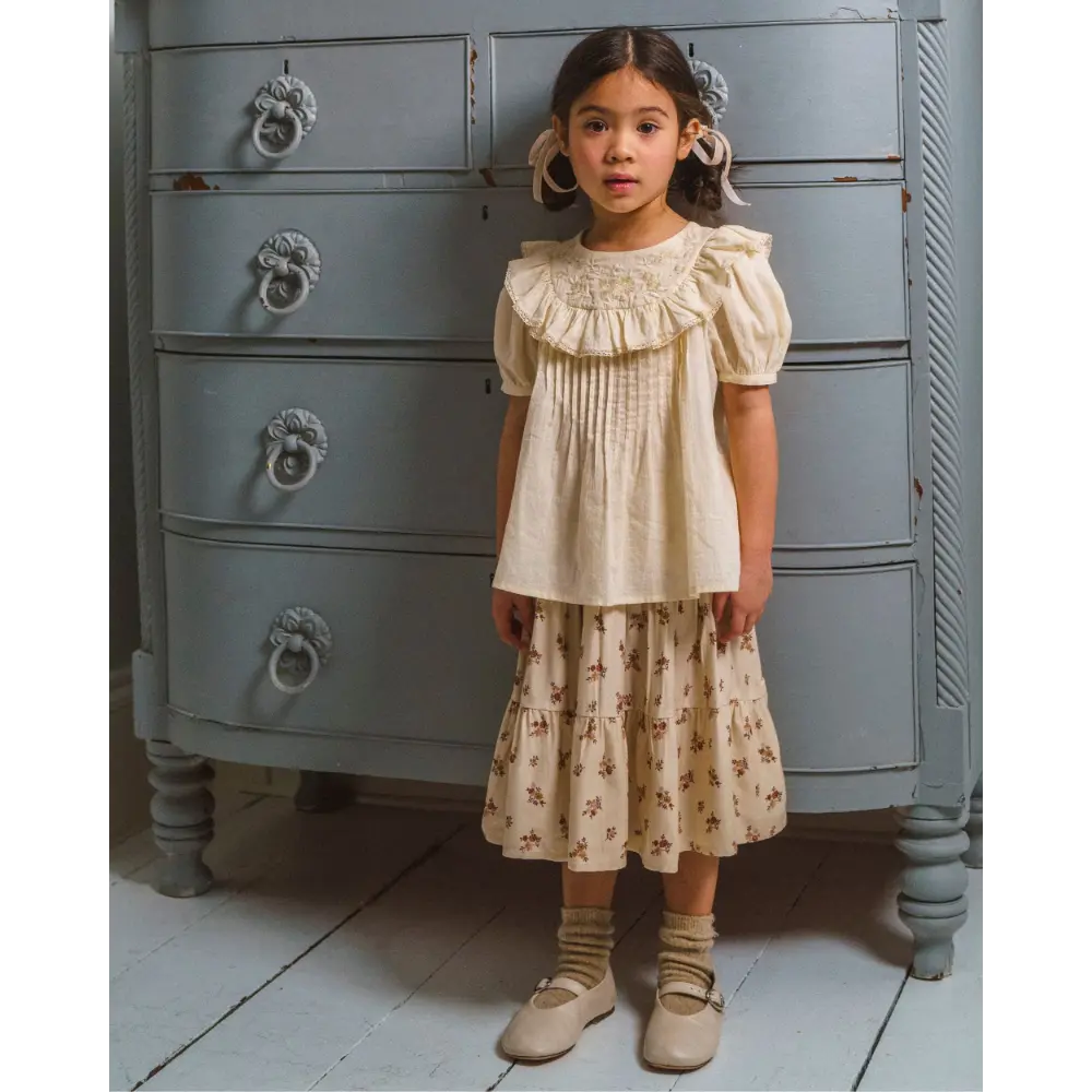 Early Sunday Victoria Skirt - Ditsy Bouquet Cream Print
