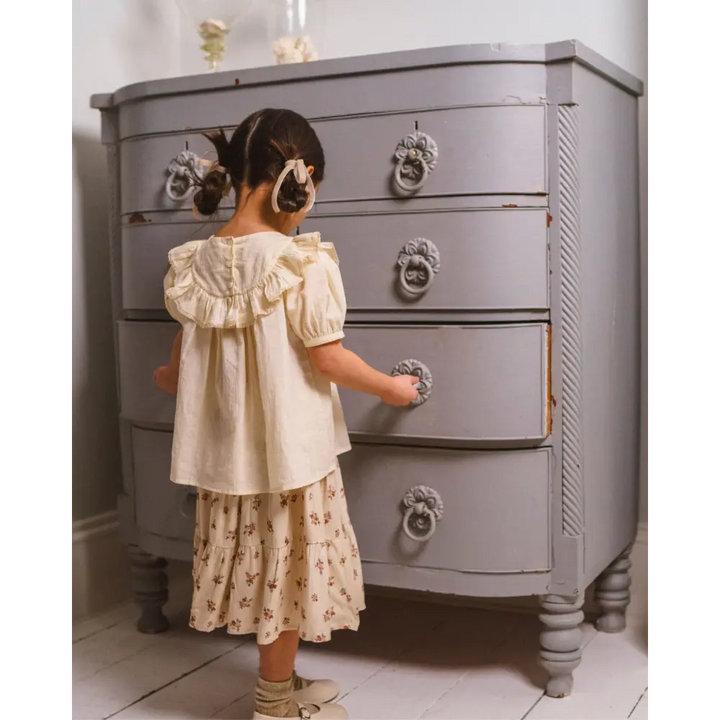 Early Sunday Victoria Skirt - Ditsy Bouquet Cream Print
