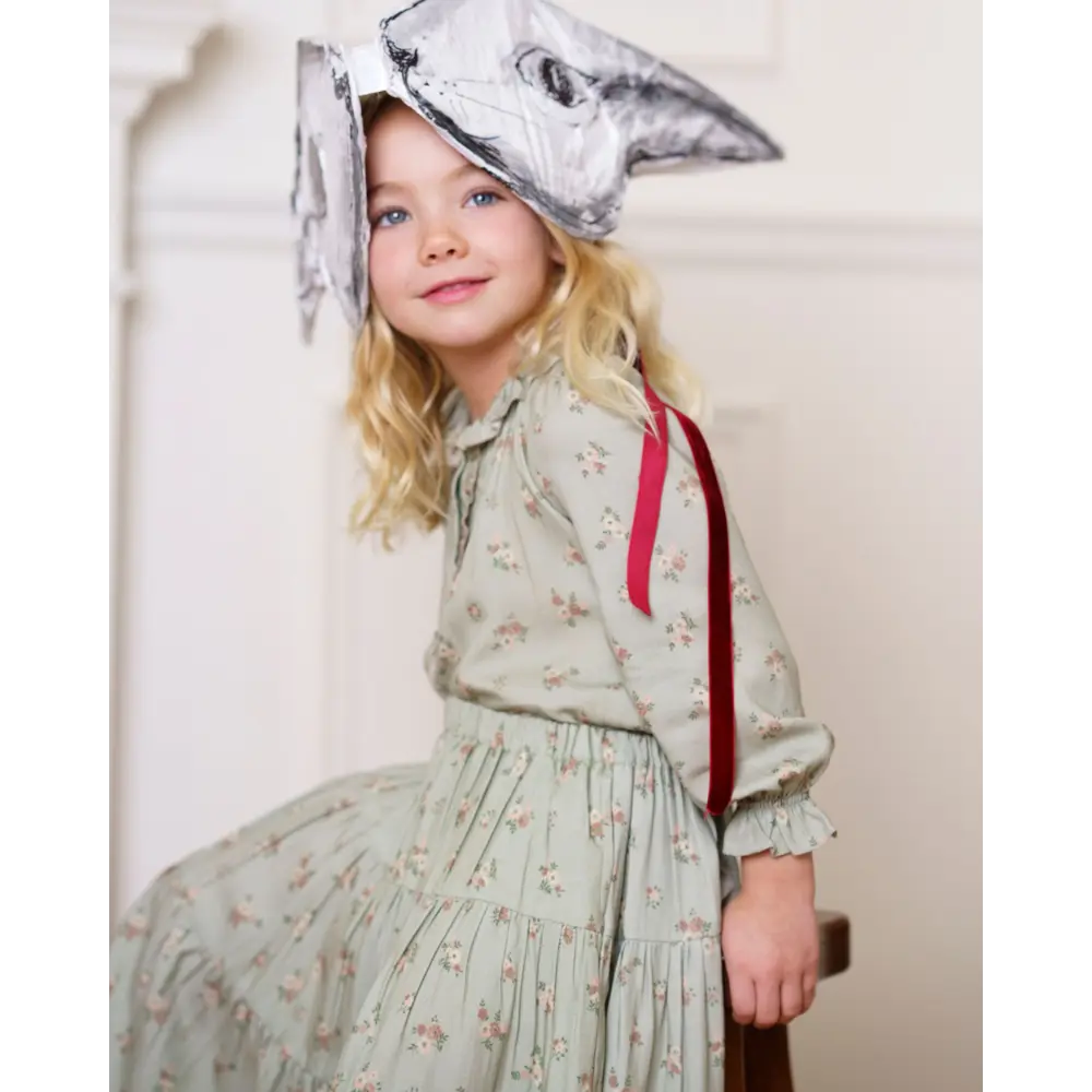 Early Sunday Victoria Skirt - Ditsy Bouquet Jade Print
