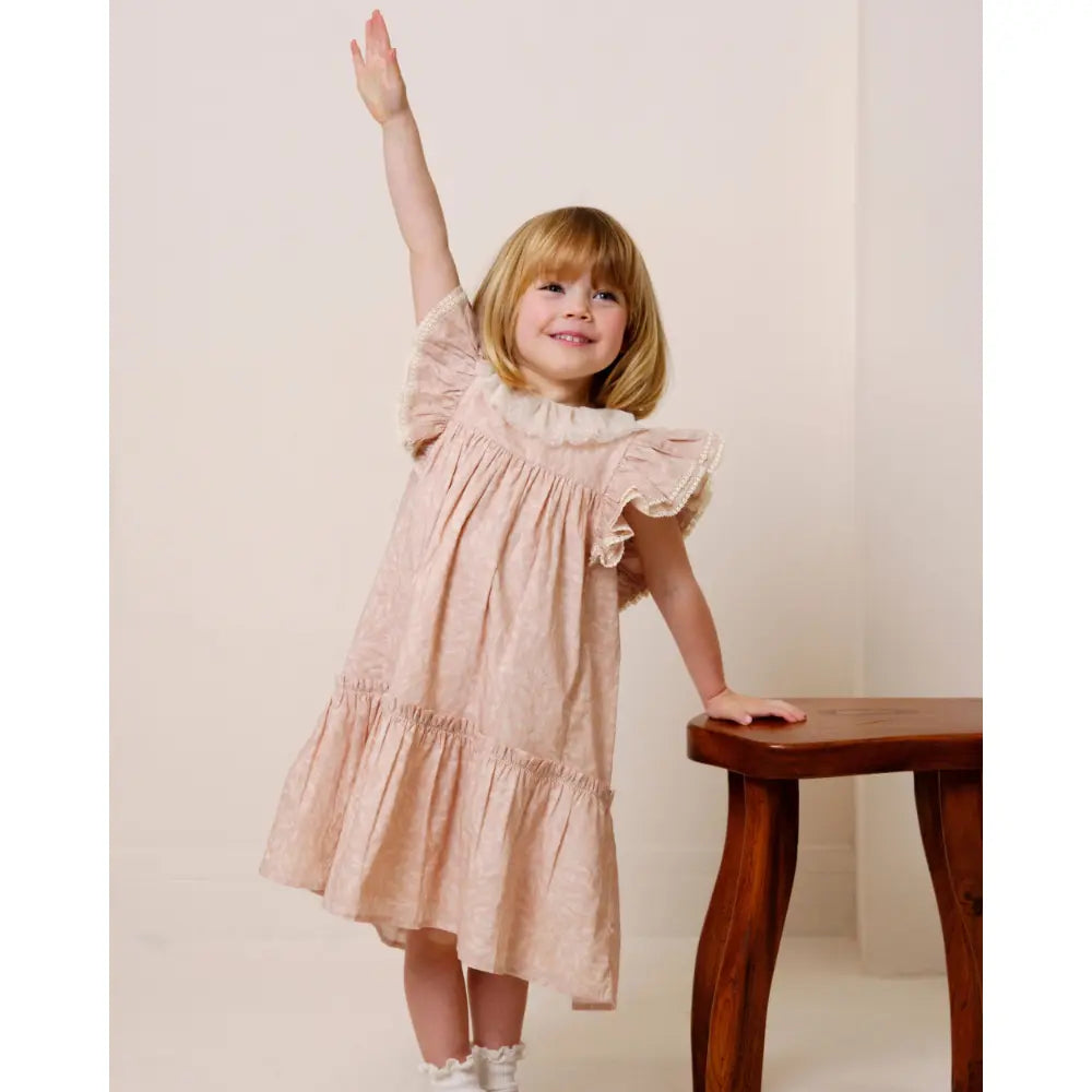 Early Sunday Aurelia Dress - Feather print - 05Y