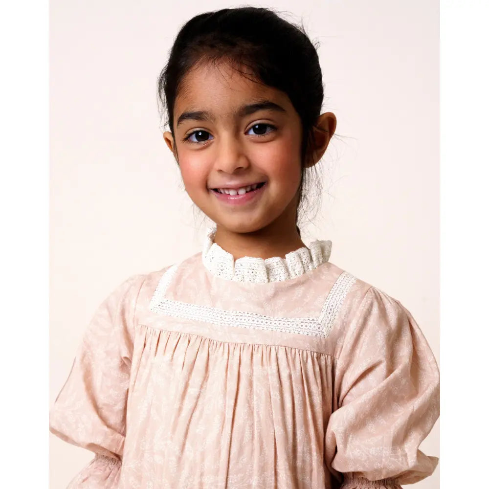 Early Sunday Lilly Dress - Feather print - 04Y