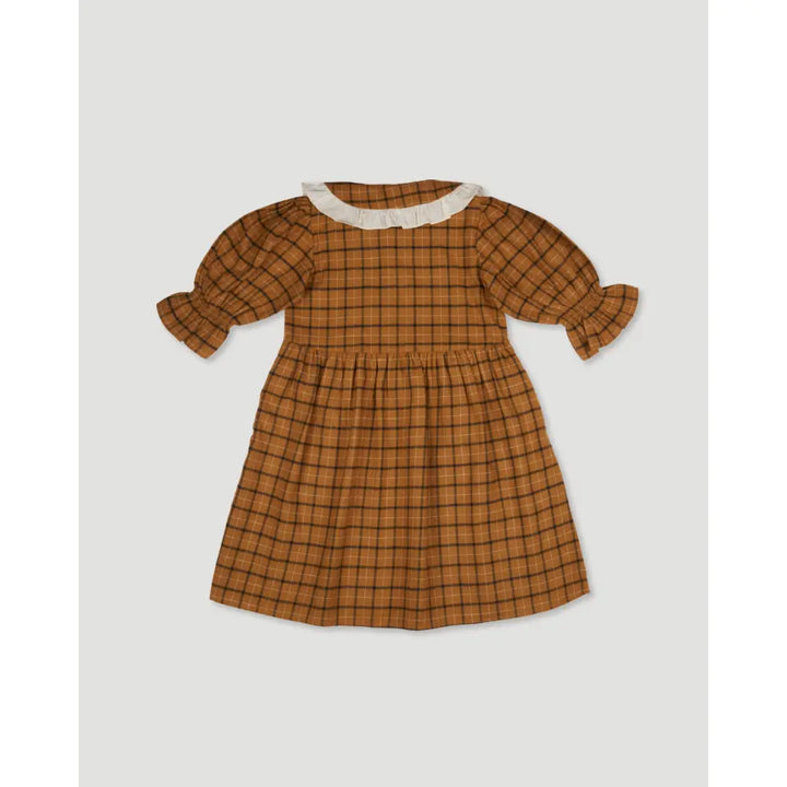 Early Sunday Jacky Dress - Almond Checks - 05Y