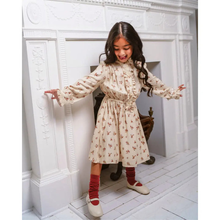 Early Sunday Dawn Dress - Ditsy Bouquet Cream print - 05Y