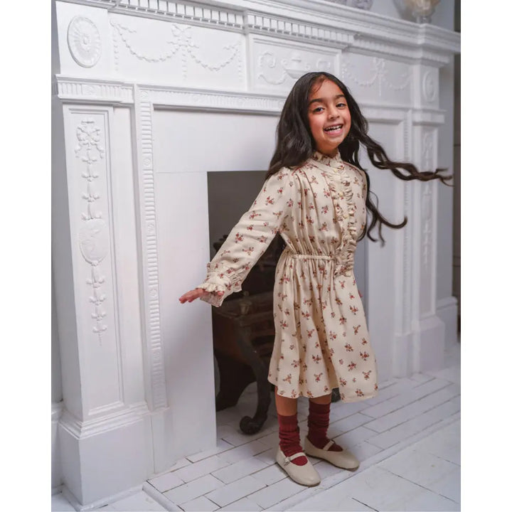 Early Sunday Dawn Dress - Ditsy Bouquet Cream print - 05Y