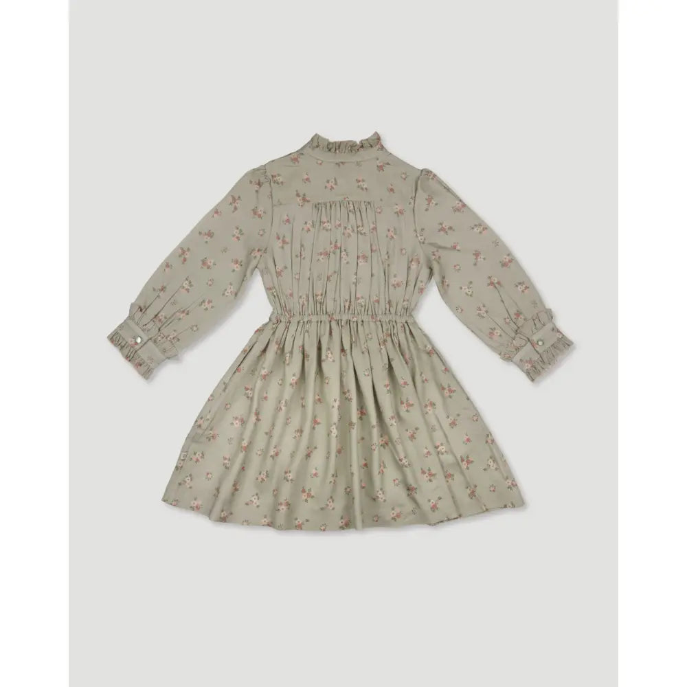 Early Sunday Dawn Dress - Ditsy Bouquet Jade print - 02Y