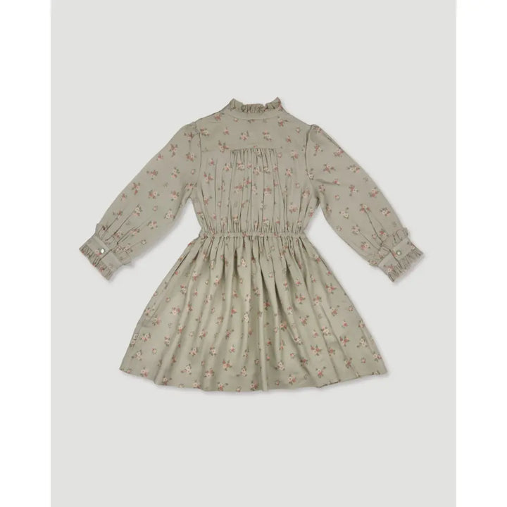 Early Sunday Dawn Dress - Ditsy Bouquet Jade print - 04Y