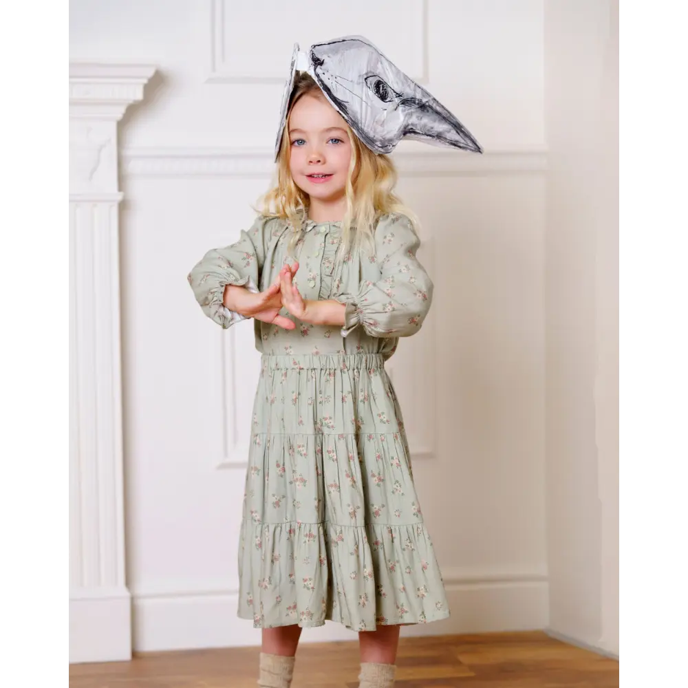 Early Sunday Julianne Blouse - Ditsy Bouquet Jade print - 02Y
