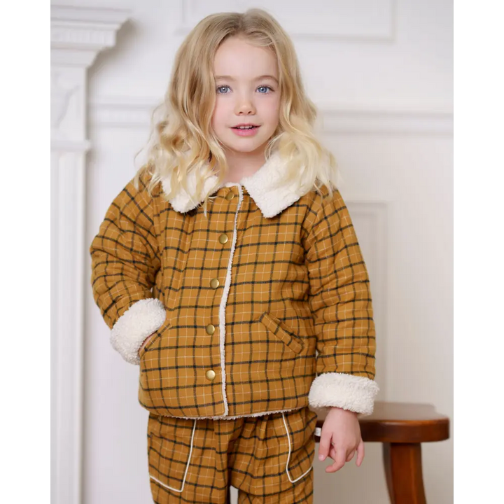 Early Sunday Franka Jacket - Almond Checks - 03Y