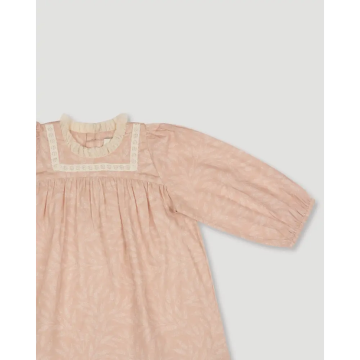 Early Sunday Billie Baby Dress &amp; Bloomer Set - Feather Print