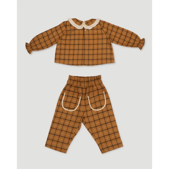 Early Sunday Penny &amp; Fifi Baby Set - Almond Checks