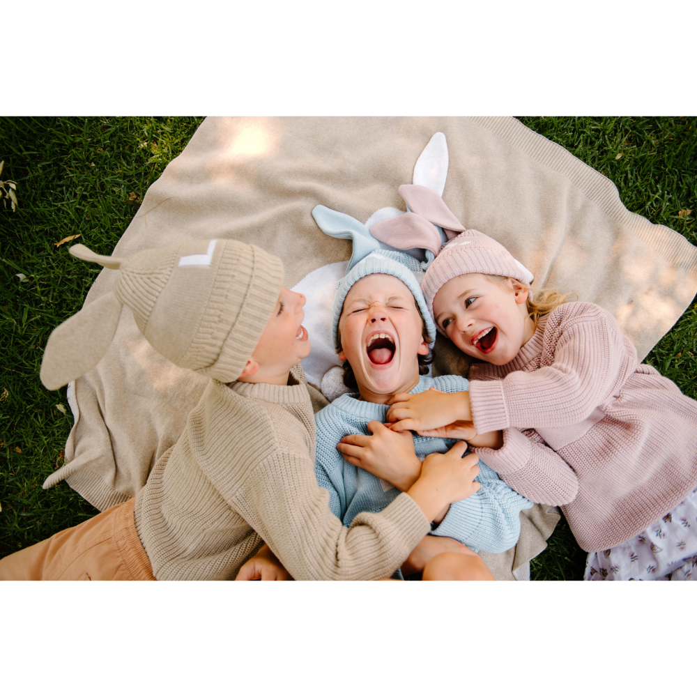NamelyCo Bunny Beanie - Light Camel