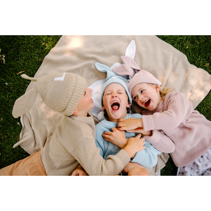 NamelyCo Bunny Beanie - Light Camel