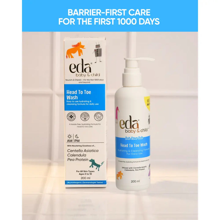 Eda Baby &amp; Child Rub Your Bub Head to Toe Body Wash for Kids | Gentle Daily Cleanse for Hair and Skin with Mild Formula Suitable for All Baby Skin Types