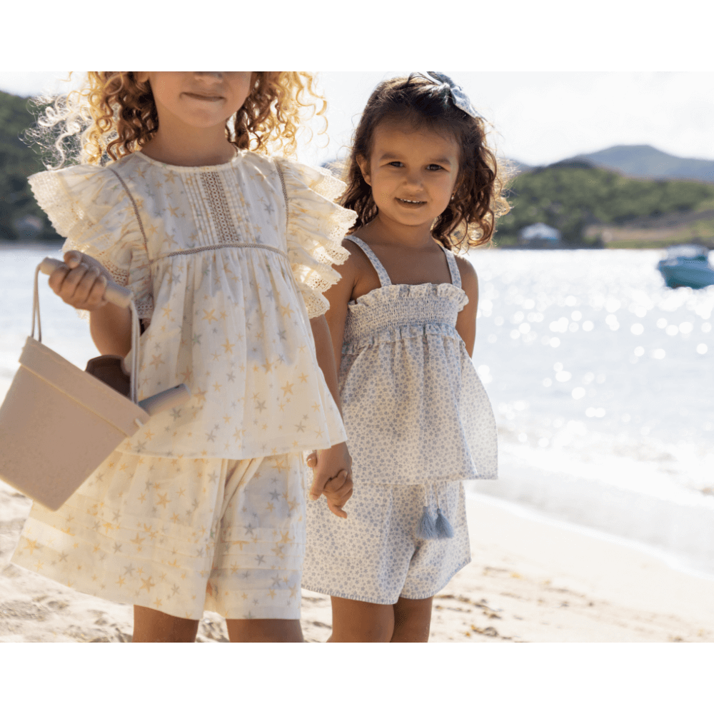 Early Sunday Printed Cotton Cambric Luna Skirt - Star Fish