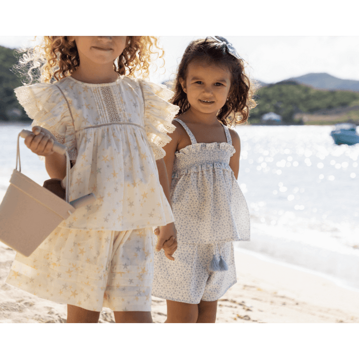 Early Sunday Printed Cotton Cambric Luna Skirt - Star Fish