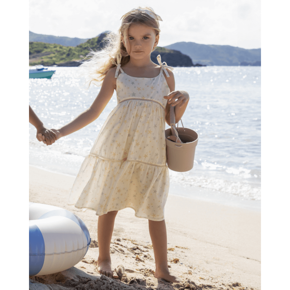 Early Sunday Girls Printed Cotton Cambric Dress - Star Fish