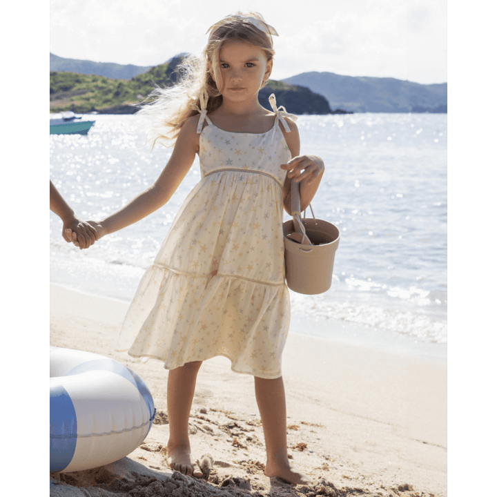 Early Sunday Girls Printed Cotton Cambric Dress - Star Fish