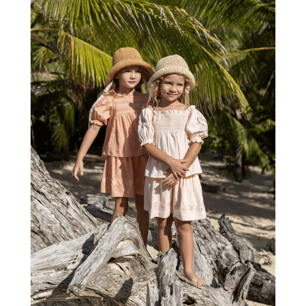 Early Sunday Cotton Seersucker Luna Skirt - Warm Sand