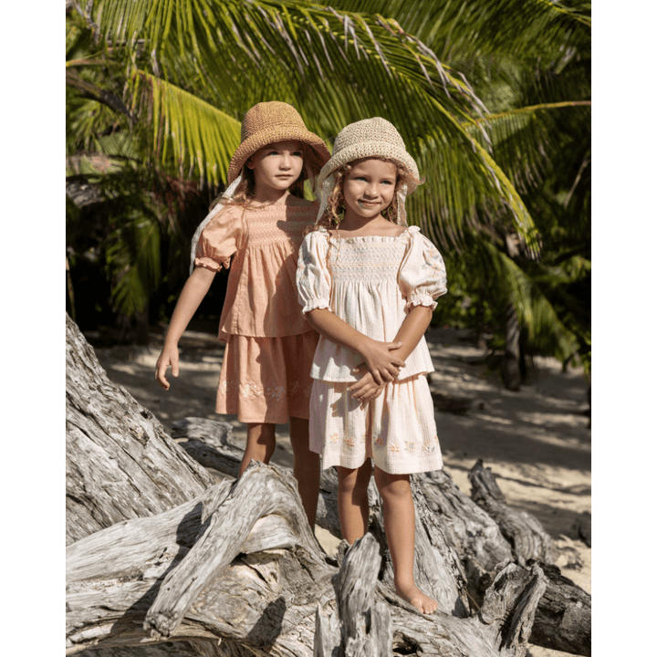 Early Sunday Cotton Seersucker Luna Skirt - Warm Sand