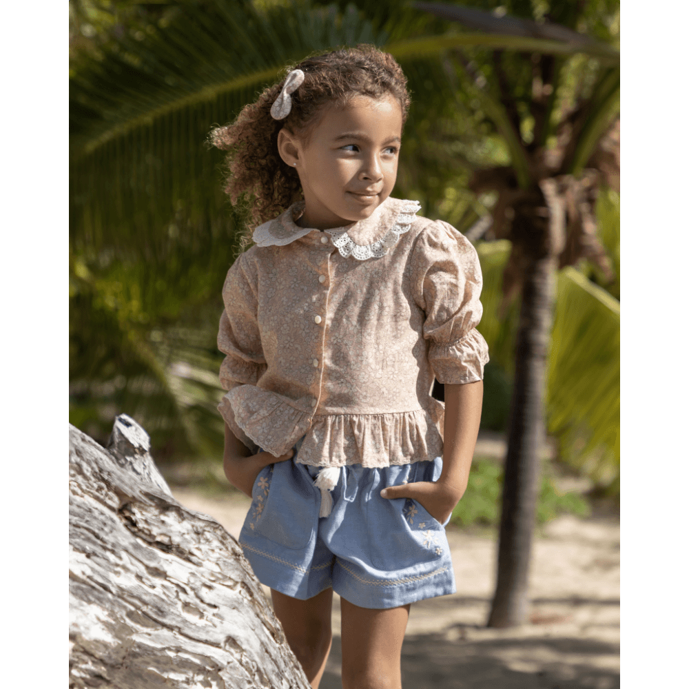 Early Sunday Iris Blouse - Garden Flower