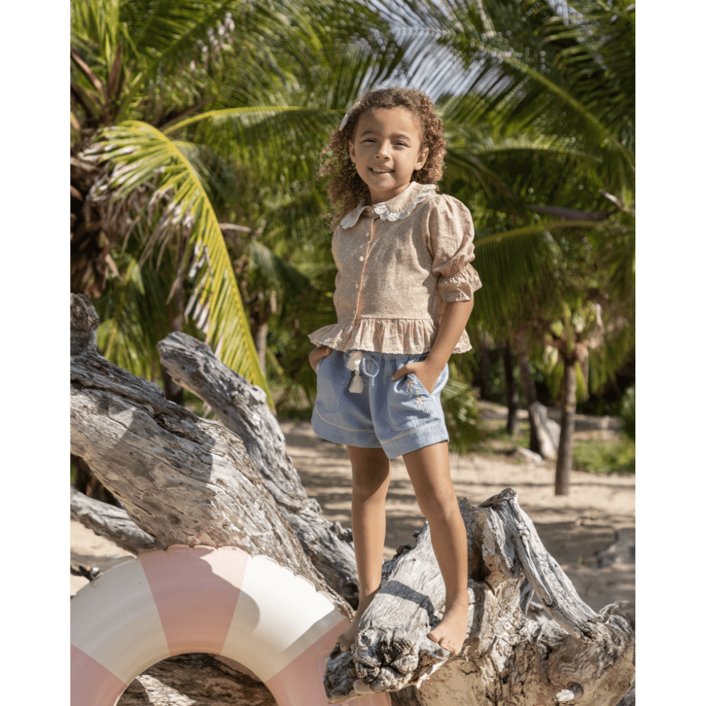 Early Sunday Iris Blouse - Garden Flower