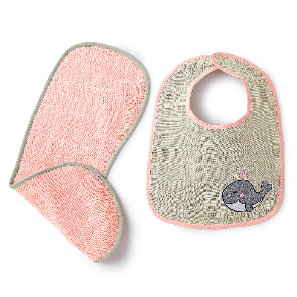 The White Cradle Baby Bib & Burp Cloth (Set of 2 )