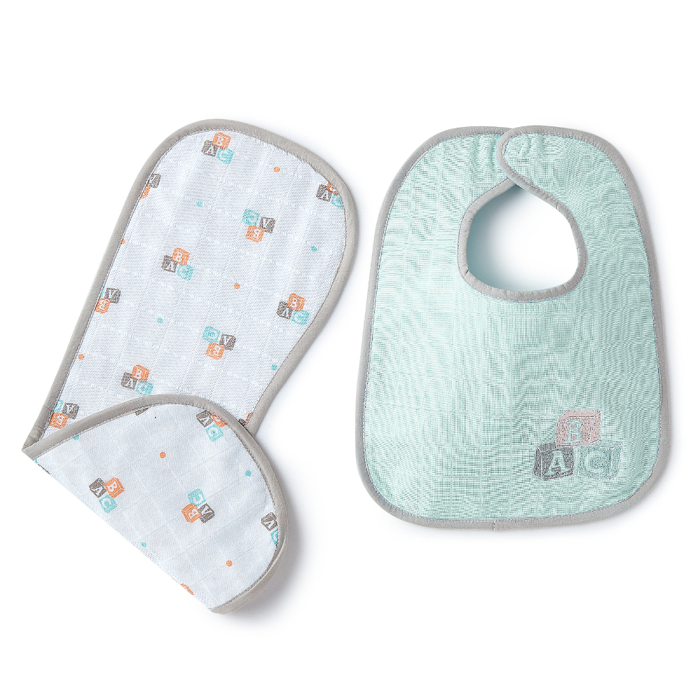 The White Cradle Baby Bib & Burp Cloth (Set of 2 )