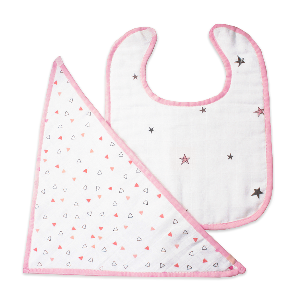 The White Cradle Baby Feeding Bibs - (Set of 2)