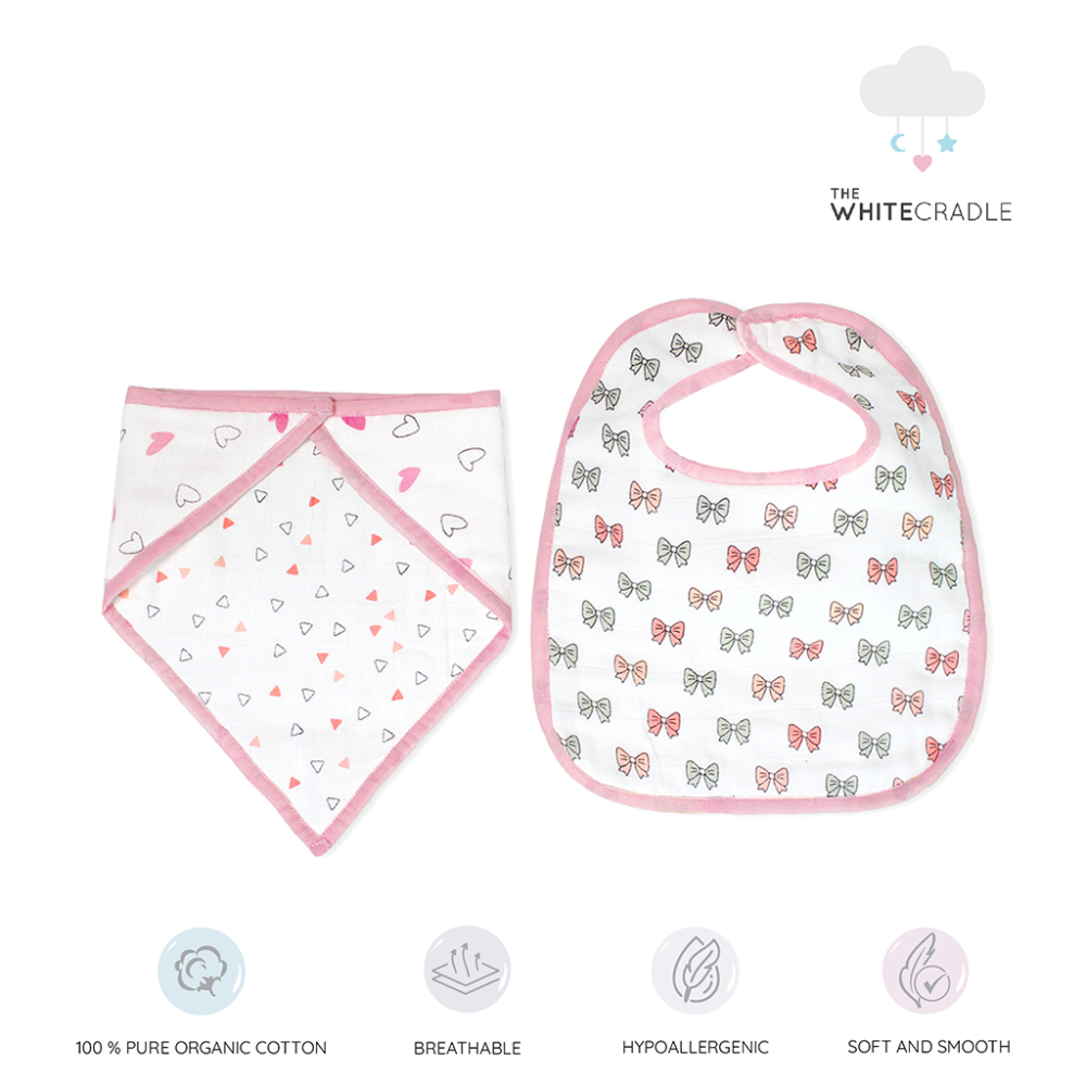 The White Cradle Baby Feeding Bibs - (Set of 2)