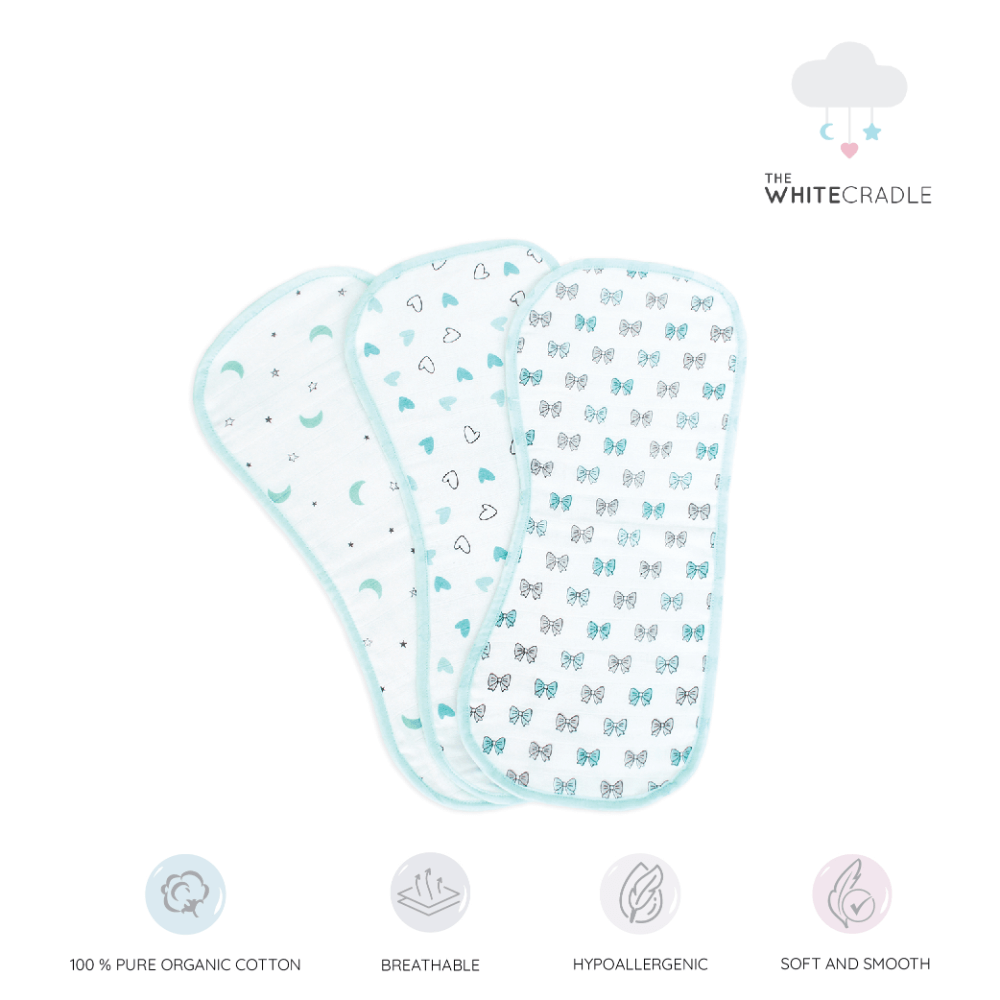 The White Cradle Burp Cloth - (Pack of 3)