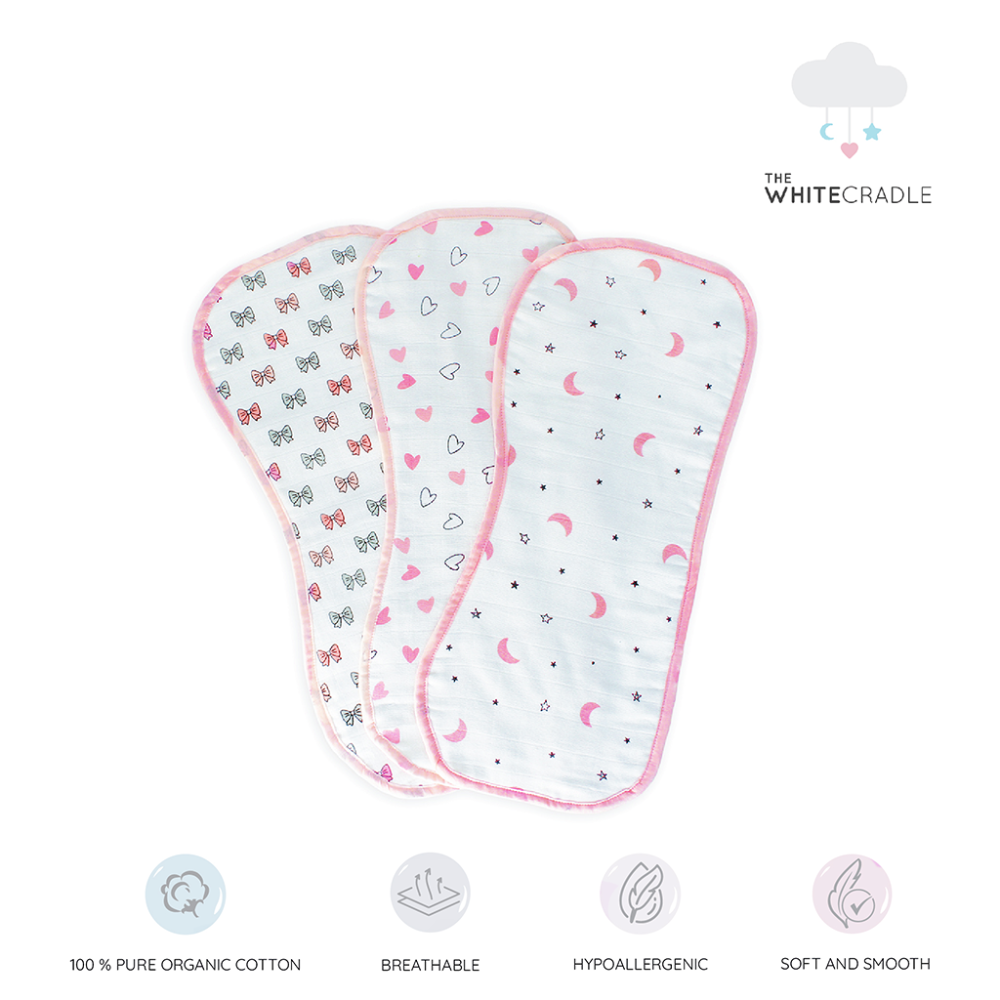 The White Cradle Burp Cloth - (Pack of 3)